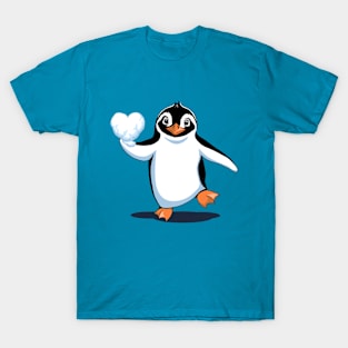 Penguin Love Graphic Design T-Shirt